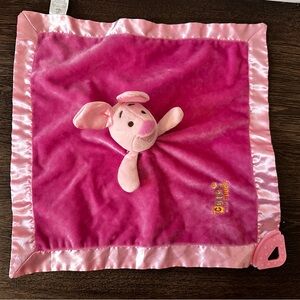 Walt Disney Winnie the Pooh Piglet Pink Lovey Baby Security Blanket 13x13